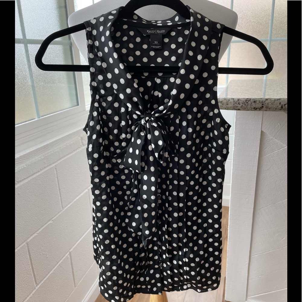 Whites House Black Market Polka Dot Blouse XS